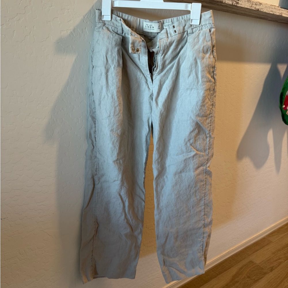 Abercrombie & Fitch linen collection straight pants women’s size 27